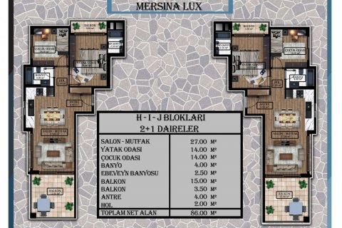 2+1 Lägenhet i Erdemli, Mersin, Turkiet Nr. 192882 - 24