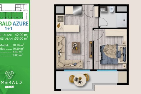 Apartment for sale  in Mersin, Turkey, studio, 65m2, No. 133100 – photo 2