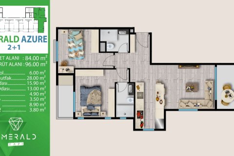 Apartment for sale  in Mersin, Turkey, studio, 65m2, No. 133100 – photo 3