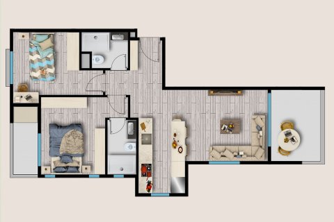 Продажа квартиры  в Мерсине, Турция 1+1, 53м2, №134289 – фото 10