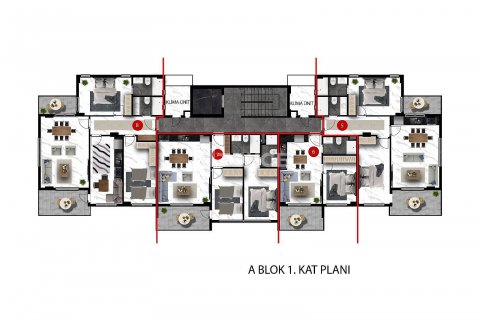 1+1 Lägenhet i Alanya, Antalya, Turkiet Nr. 51017 - 3