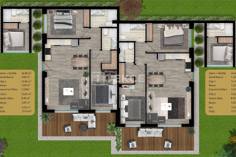 3+1 Lägenhet i Bodrum, Mugla, Turkiet Nr. 130386 - 23