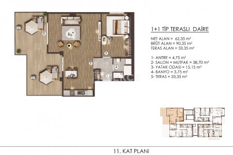 Продажа квартиры в Бююкчекмедже, Стамбуле, Турция 1+1, 69м2, №150098 – фото 13