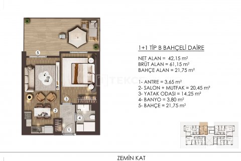 Продажа квартиры в Бююкчекмедже, Стамбуле, Турция 1+1, 69м2, №150098 – фото 14