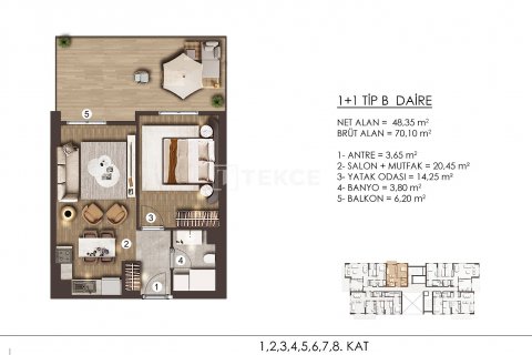 2+1 Lejlighed  i Bueyuekcekmece, Istanbul, Tyrkiet Nr. 150099 - 15