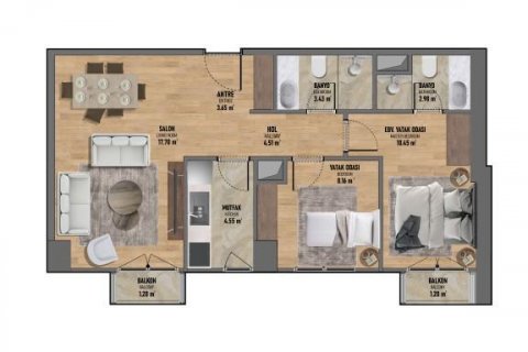 Apartment for sale  in Istanbul, Turkey, 61m2, No. 115224 – photo 25