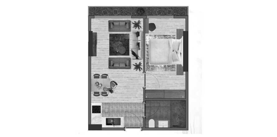 Квартира в Istova Green 1+1, Кягытхане, Стамбул, Турция №190320