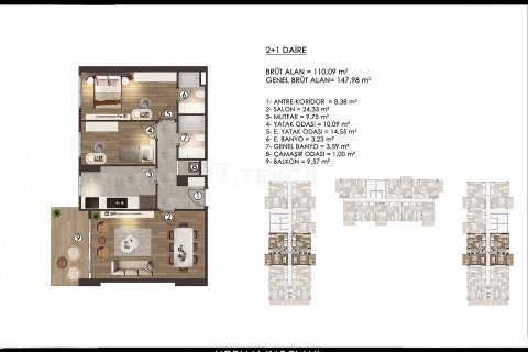Продажа квартиры  в Стамбуле, Турция 2+1, 120м2, №206864 – фото 25