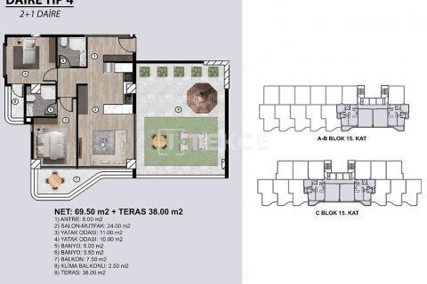 Penthouse for sale in Erdemli, Mersin, Turkey, 2 bedrooms, 123m2, No. 140851 – photo 27