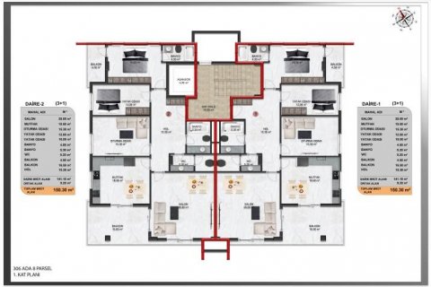 Продажа квартиры в Джикджилли, Анталье, Турция 4 комн., 139м2, №118102 – фото 21