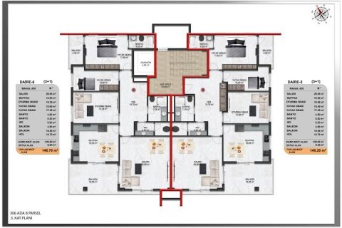 Продажа квартиры в Джикджилли, Анталье, Турция 4 комн., 139м2, №118102 – фото 23