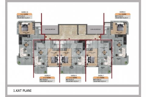 1+1 Lejlighed  i Kestel, Bursa, Tyrkiet Nr. 116753 - 16