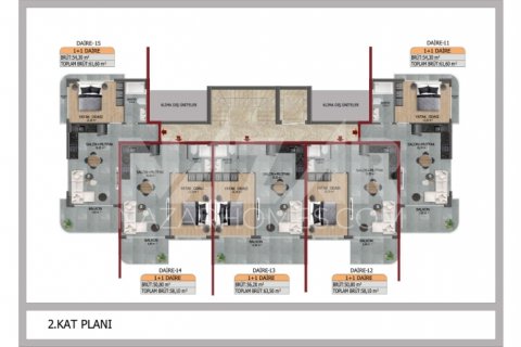 1+1 Lejlighed  i Kestel, Bursa, Tyrkiet Nr. 116753 - 17