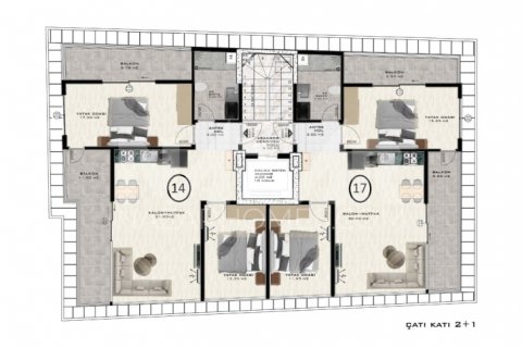 1+1 Lägenhet i Alanya, Antalya, Turkiet Nr. 116808 - 11
