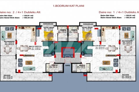 1+1 Lägenhet i Alanya, Antalya, Turkiet Nr. 116805 - 2
