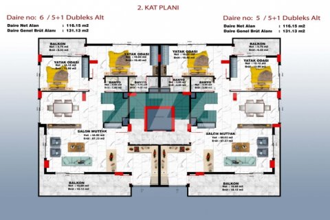 1+1 Lägenhet i Alanya, Antalya, Turkiet Nr. 116805 - 4