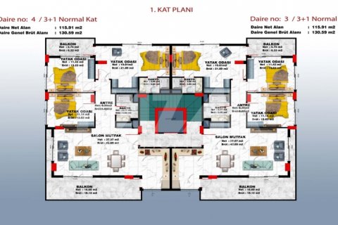 1+1 Lägenhet i Alanya, Antalya, Turkiet Nr. 116805 - 13