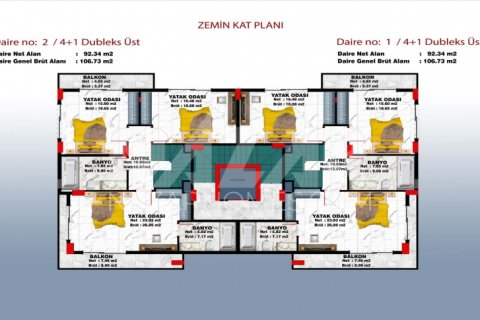 1+1 Lägenhet i Alanya, Antalya, Turkiet Nr. 116805 - 3