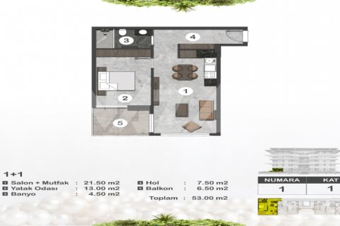 3+1 Lejlighed i Oba, Antalya, Tyrkiet Nr. 116681 - 20