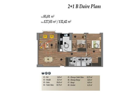 2+1 Lägenhet  i Kadikoy, Istanbul, istanbul, Turkiet Nr. 152749 - 24