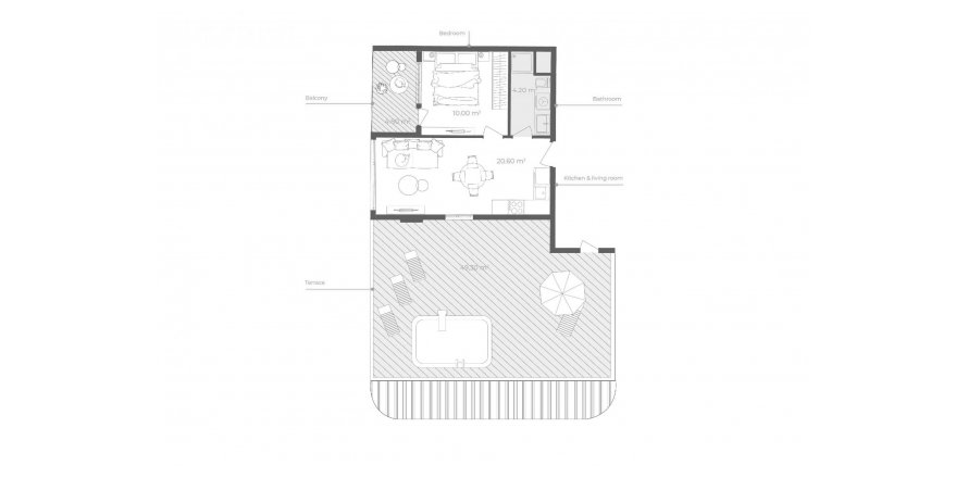 1+1 Leilighet i Desire Antalya, Altintash, Antalya, Tyrkia Nr. 185014