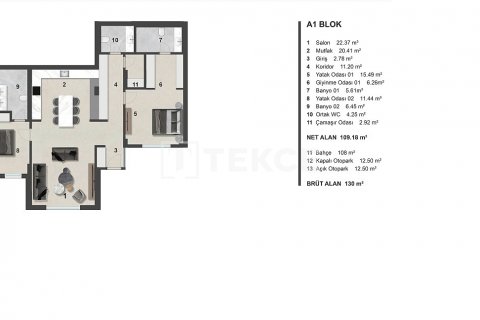Продажа квартиры в Бодруме, Мугле, Турция 2+1, 144м2, №148159 – фото 6