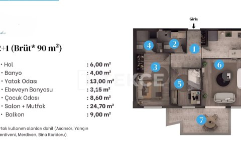 2+1 Lägenhet  i Aksu, Antalya, Turkiet Nr. 64132 - 15