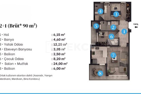 2+1 Lägenhet  i Aksu, Antalya, Turkiet Nr. 64133 - 14