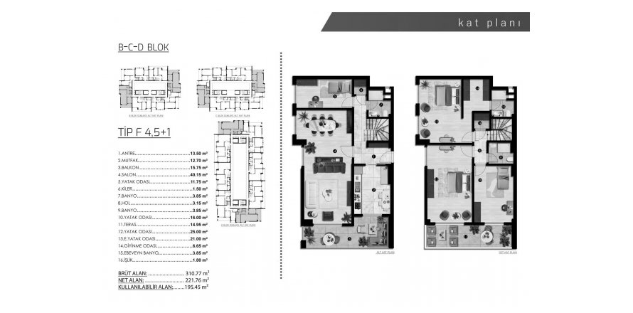 4+1 Leilighet i ALPİŞ LADEN HOUSE, Bursa, Tyrkia Nr. 190098