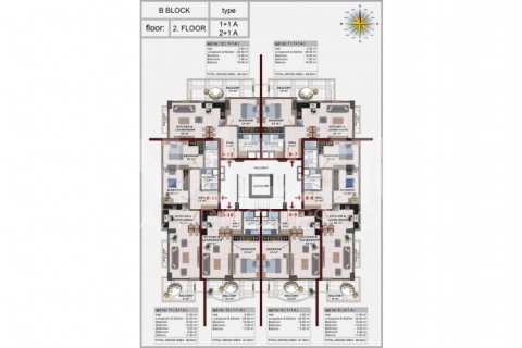 1+1 Leilighet  i Alanya, Antalya, Tyrkia Nr. 116616 - 16
