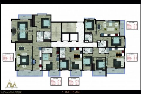 4+1 Lägenhet  i Mahmutlar, Antalya, Turkiet Nr. 115402 - 5