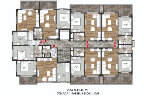 1+1 Leilighet i Oba, Antalya, Tyrkia Nr. 111236 - 24