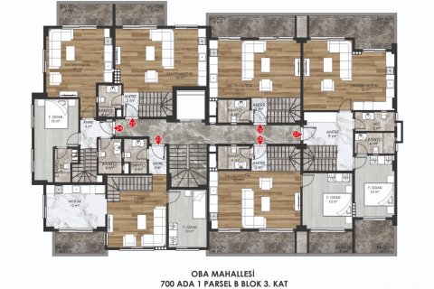 1+1 Leilighet i Oba, Antalya, Tyrkia Nr. 111236 - 26