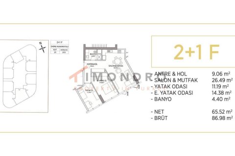 1+1 Leilighet  i Kadikoy, Istanbul, Tyrkia Nr. 152699 - 12