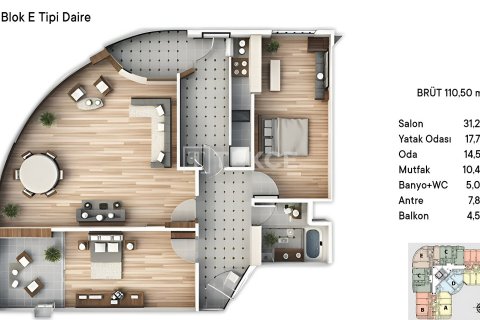 Apartment for sale  in Cinarcik, Yalova, Turkey, 3 bedrooms, 128m2, No. 193309 – photo 10