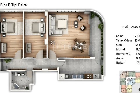 Apartment for sale  in Cinarcik, Yalova, Turkey, 3 bedrooms, 128m2, No. 193309 – photo 7