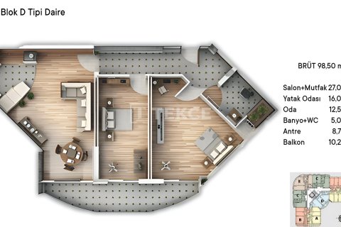 Apartment for sale  in Cinarcik, Yalova, Turkey, 3 bedrooms, 128m2, No. 193309 – photo 9