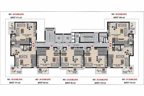 2+1 Penthouse  i Alanya, Antalya, Tyrkiet Nr. 47898 - 15