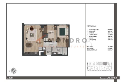 3+1 Lägenhet  i Bagcilar, Istanbul, istanbul, Turkiet Nr. 152486 - 14