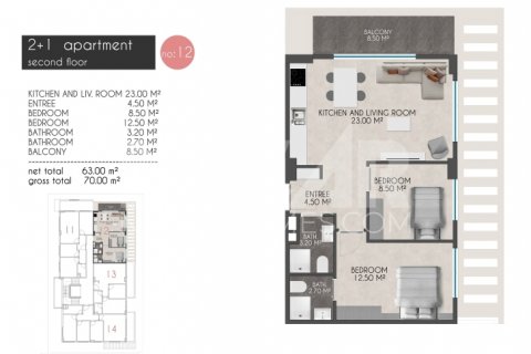 Daire 2+1 Kestel, Bursa, Türkiye №116801 - 15