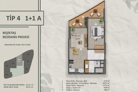 Wohnung  in Besiktas, Istanbul, Türkei Nr. 192444 - 24