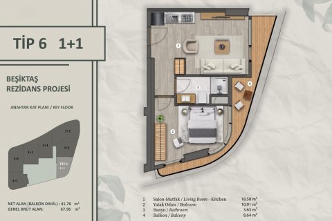 Wohnung  in Besiktas, Istanbul, Türkei Nr. 192444 - 27