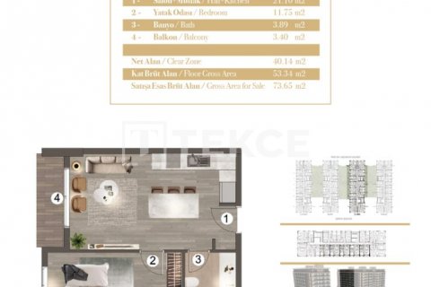 1+1 Leilighet  i Istanbul, Tyrkia Nr. 150072 - 18