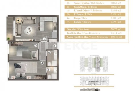 1+1 Leilighet  i Istanbul, Tyrkia Nr. 150072 - 23
