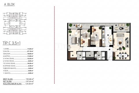 3+1 Lejlighed  i Bursa, Tyrkiet Nr. 149809 - 30