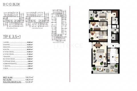 3+1 Lejlighed  i Bursa, Tyrkiet Nr. 149809 - 26