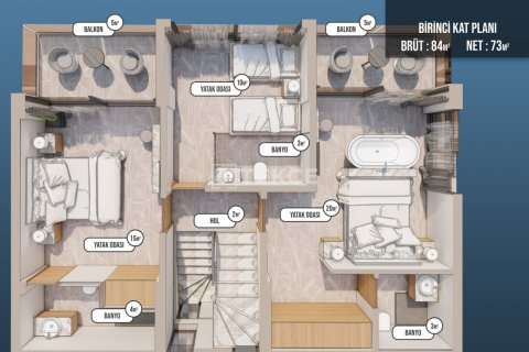 5+1 Villa i Fethiye, Mugla, Tyrkiet Nr. 113556 - 10