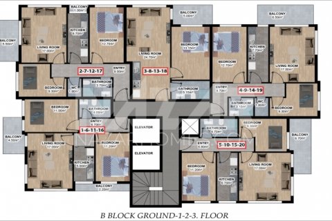 1+1 Leilighet  i Alanya, Antalya, Tyrkia Nr. 116539 - 18