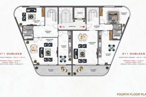 1+1 Leilighet  i Alanya, Antalya, Tyrkia Nr. 117786 - 30