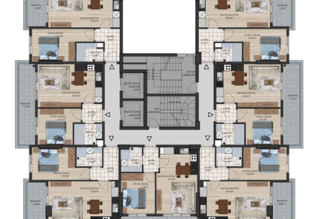 1+1 Lägenhet  i Mahmutlar, Antalya, Turkiet Nr. 43248 - 2